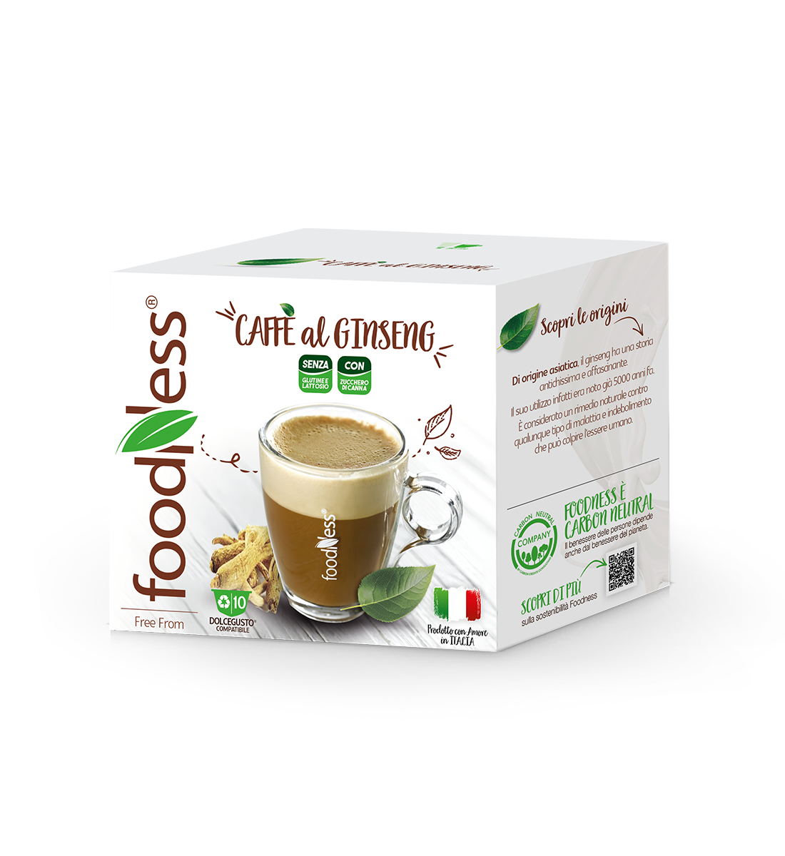 Caffè Almoka Al Ginseng - Box Da 50 Cialde ESE 44mm, Miscela Italiana Aromatizzata